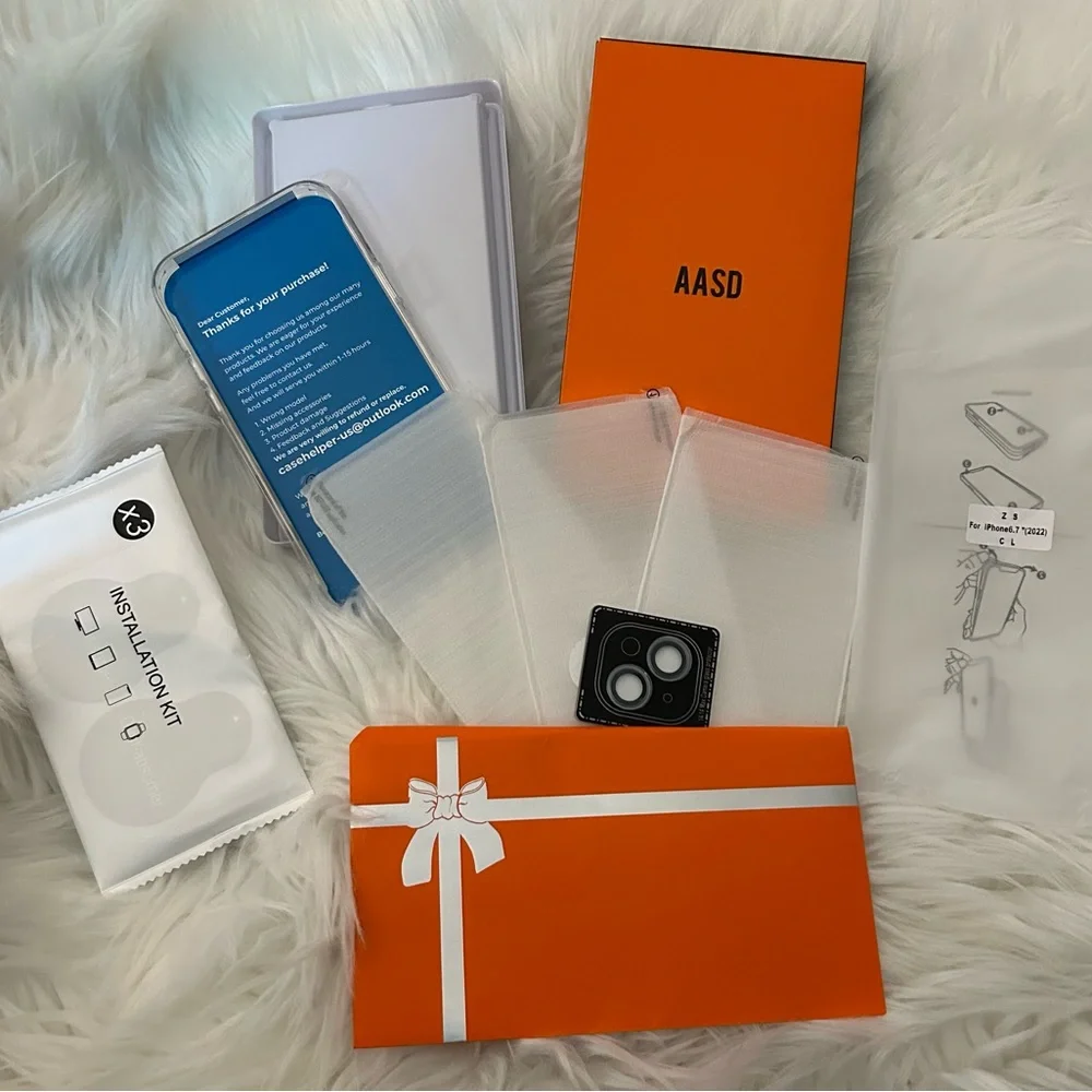 AASD 5-in-1 iPhone 14 Pro Max Case-3 Pk Temp Glass Screen 6.7”/Camera Protector